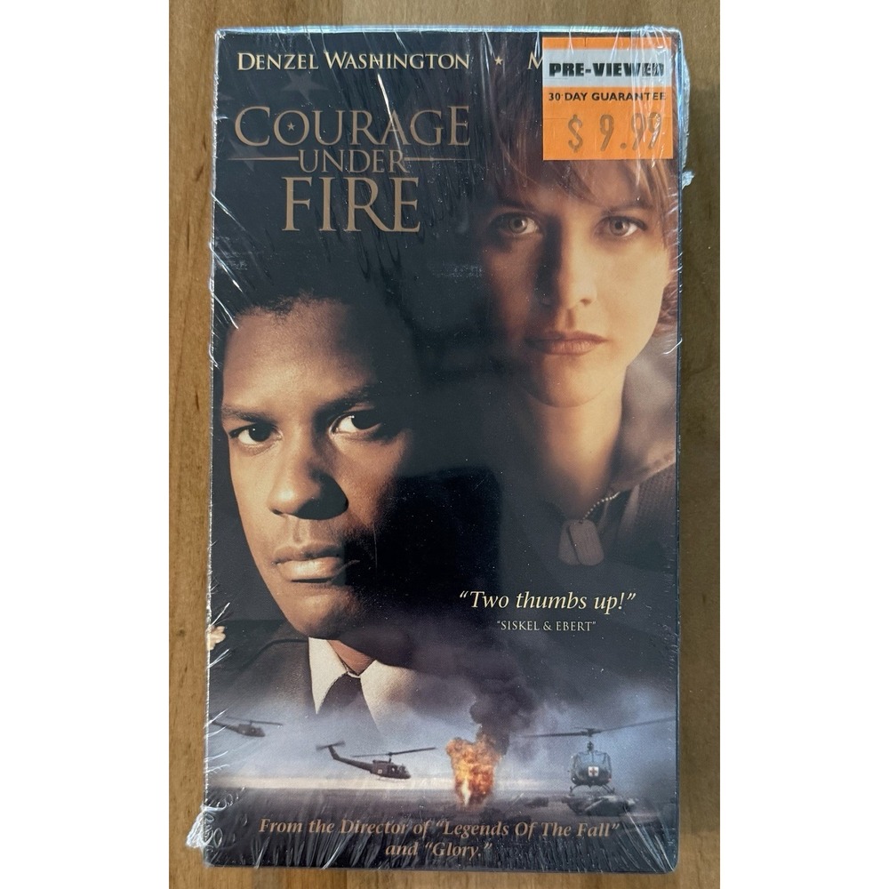 Sealed Pre Viewed Blockbuster Courage Under Fire VHS Tape 1996 Meg Ryan Denzel